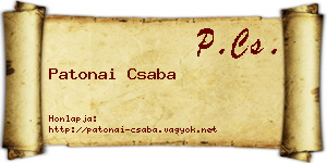 Patonai Csaba névjegykártya