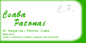 csaba patonai business card